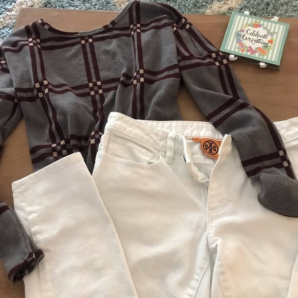 Tory Burch Denim - Tory Burch  Alexa Cropped White Skinny